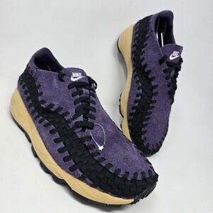 Nike Air Footscape Woven Shoes Womens Size 9.5 Purple Black Tan Suede FZ2615-500